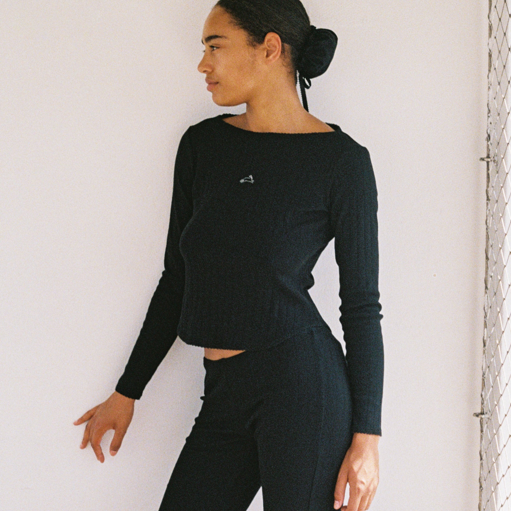 Pointelle Boatneck Top