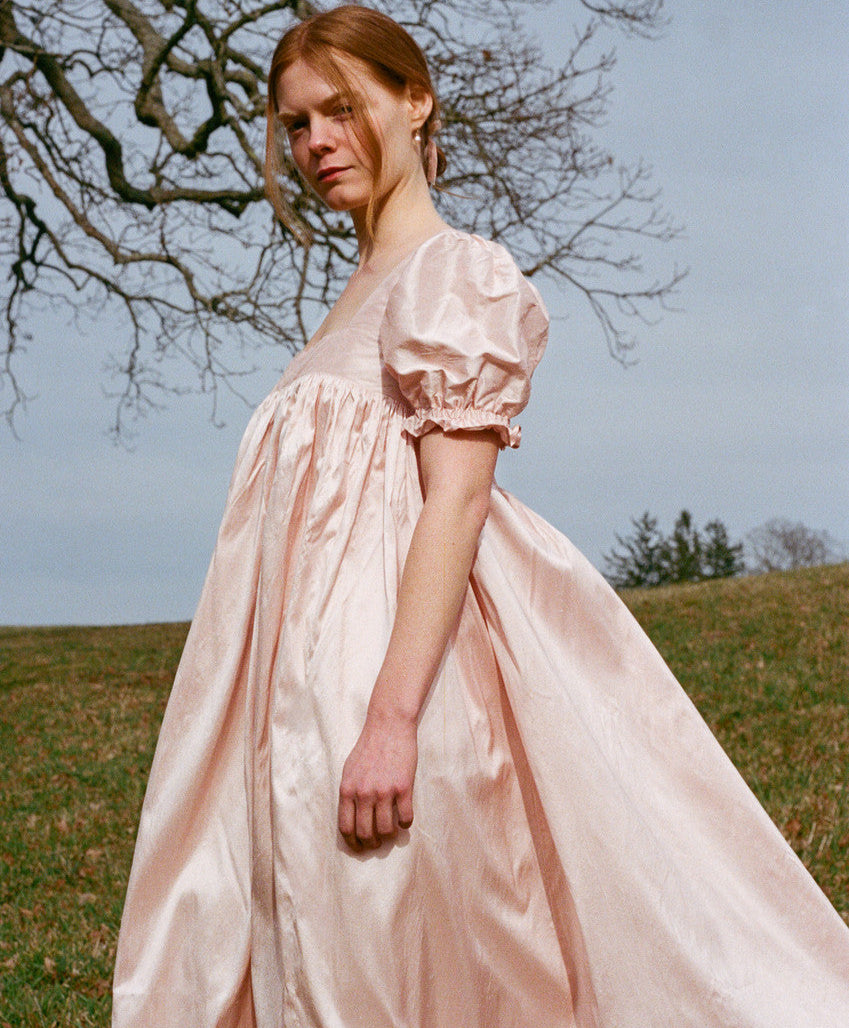 Petal Silk Tie-Back Dress