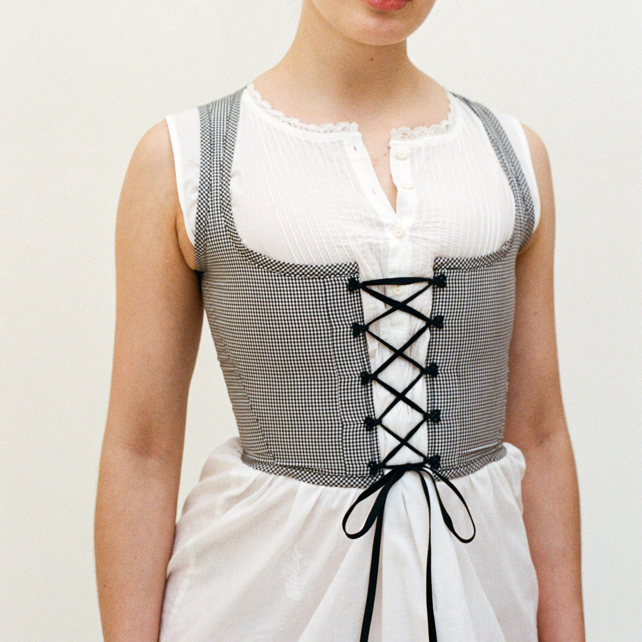 Vichy Check Cotton Corset (50% off)