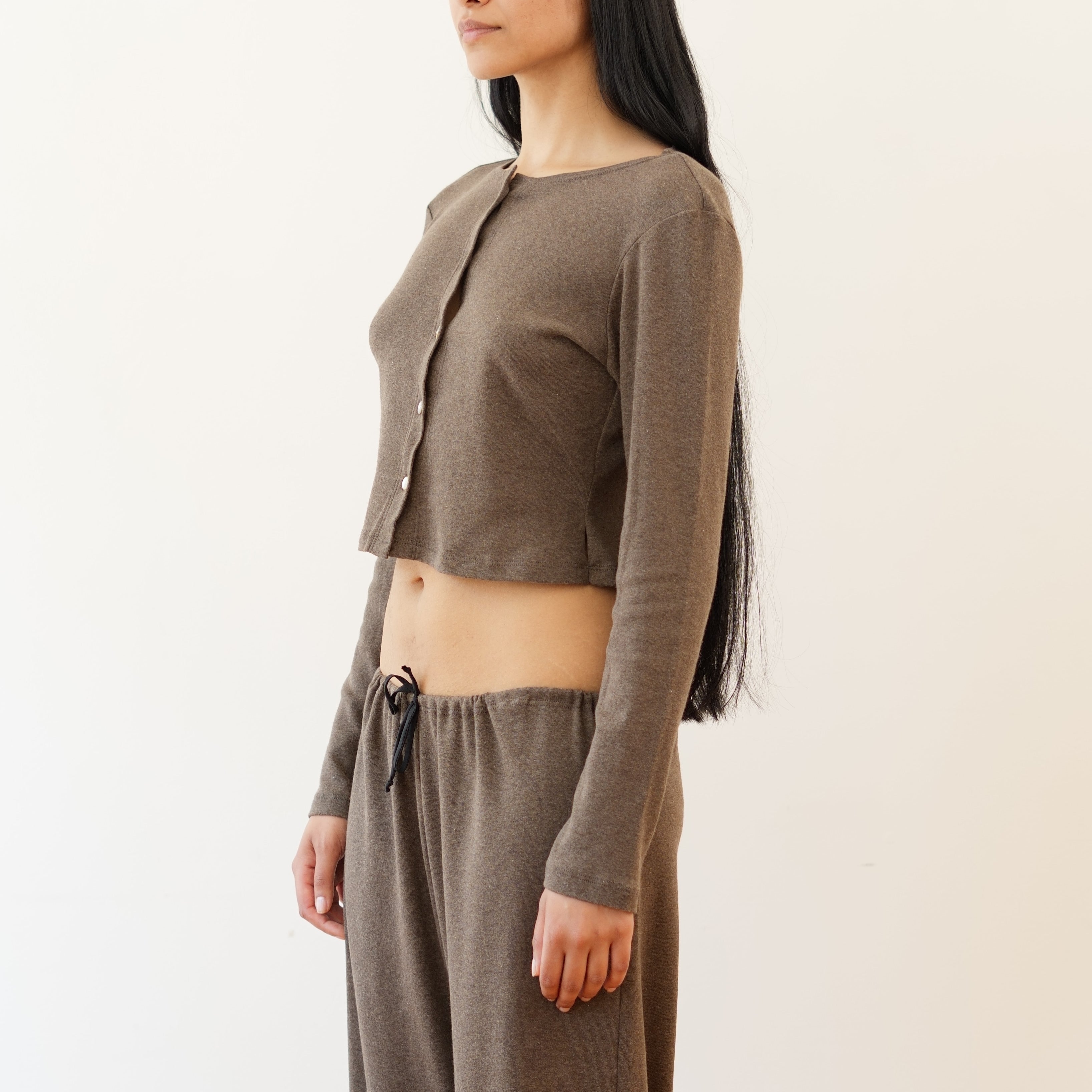 Organic Cotton Cardigan, Cocoa