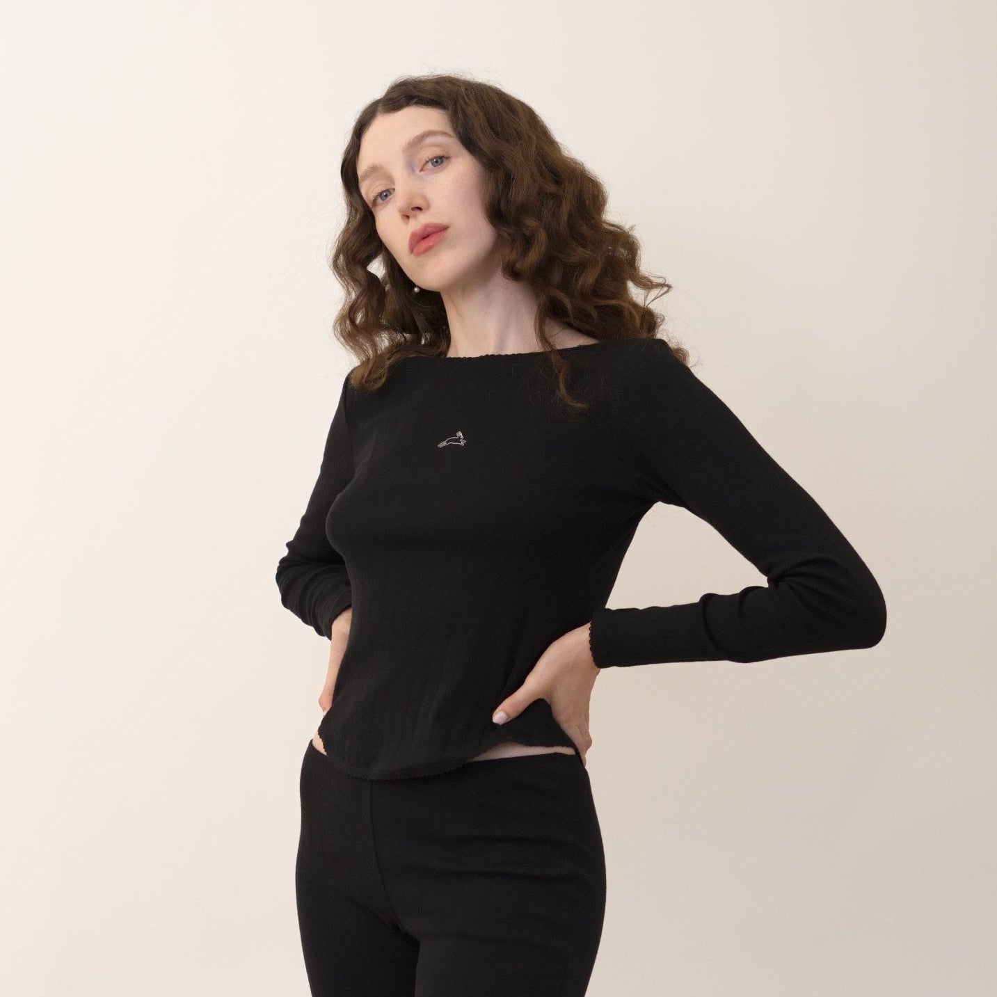 Pointelle Boatneck Top