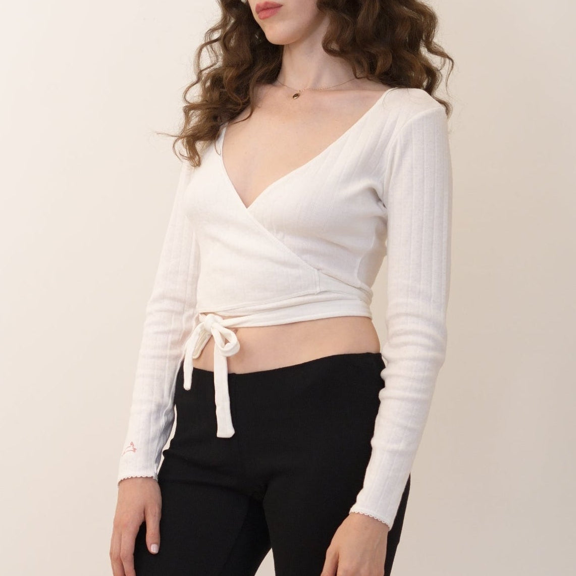 Pointelle Wrap Cardi