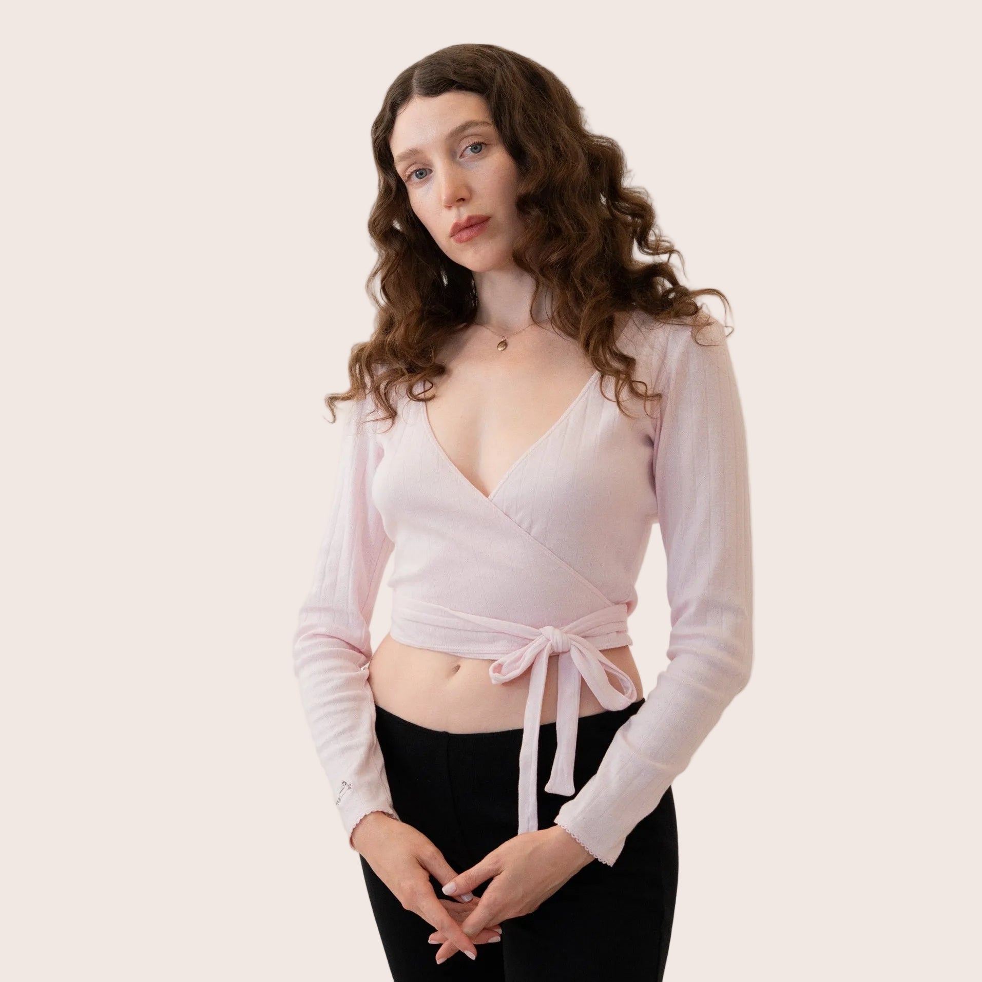 Pointelle Wrap Cardi