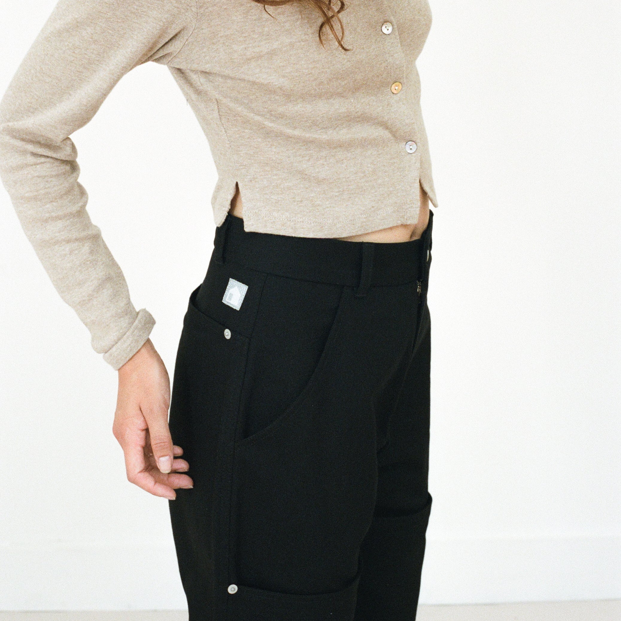 Deep-Pocket Work Pants, Black