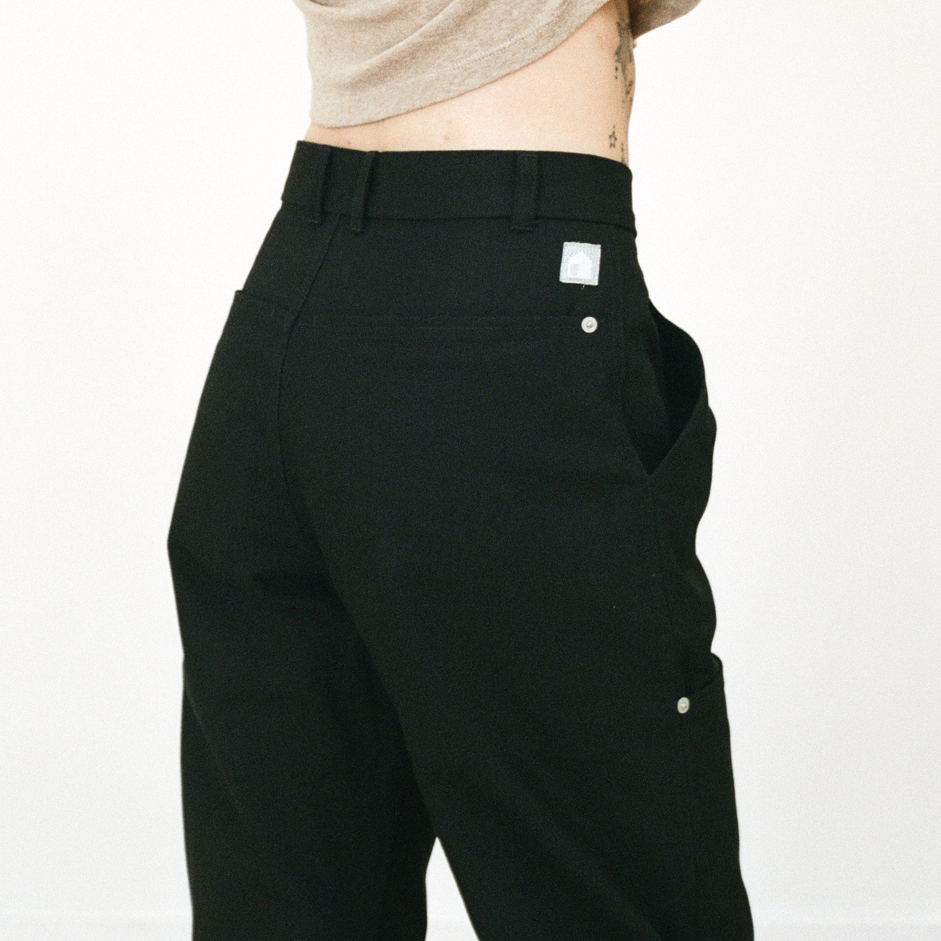 Deep-Pocket Work Pants, Black