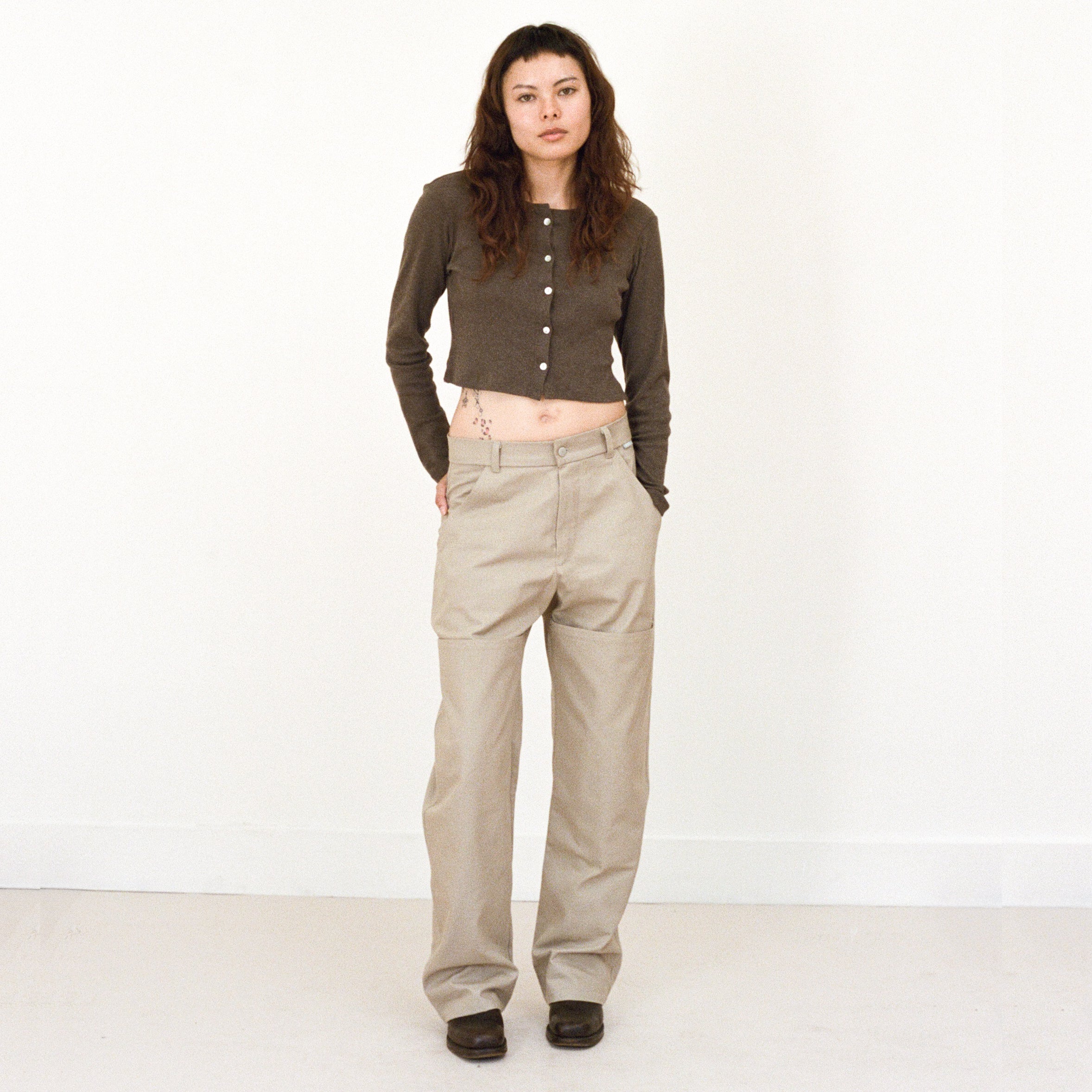 Deep-Pocket Work Pants, Sand