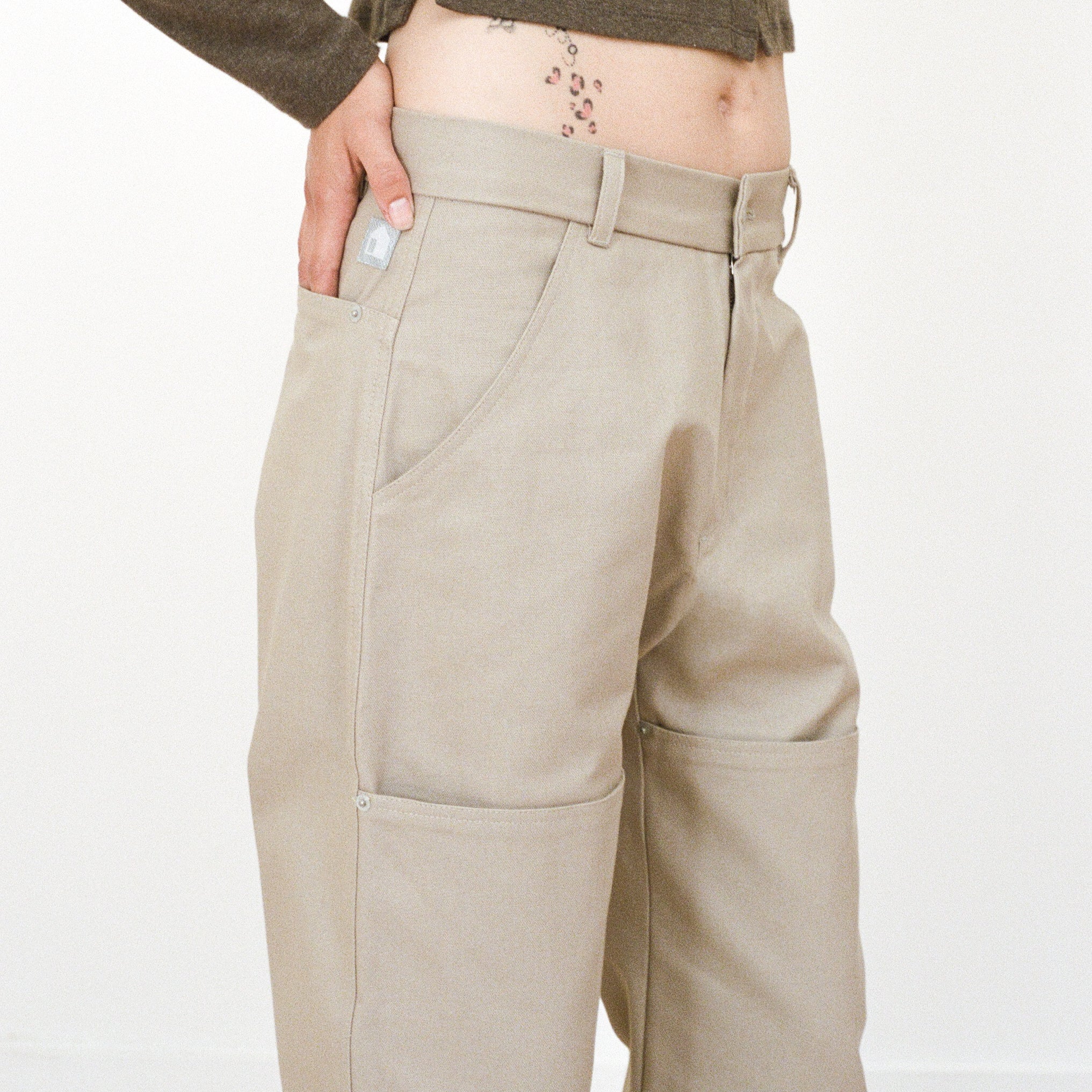 Deep-Pocket Work Pants, Sand