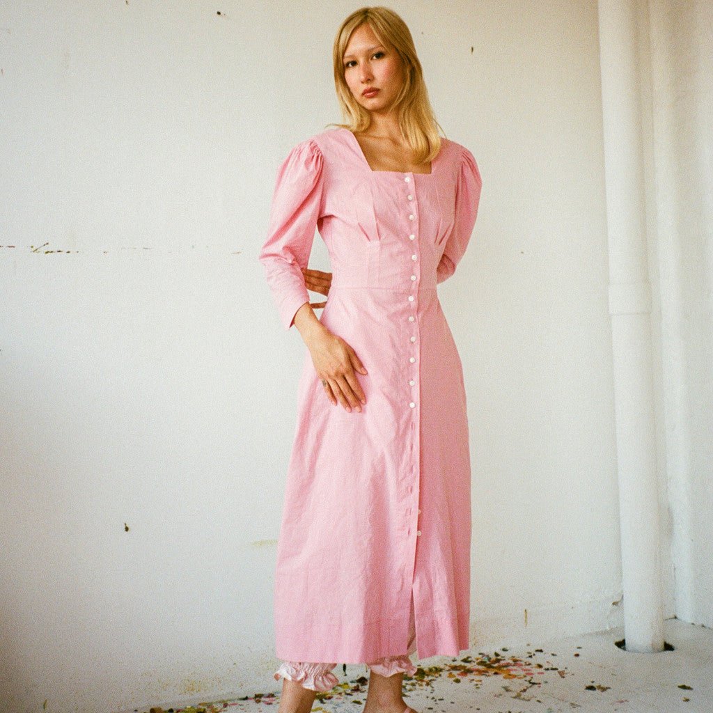 Rose Pink Adele Cotton Dress (50% off)