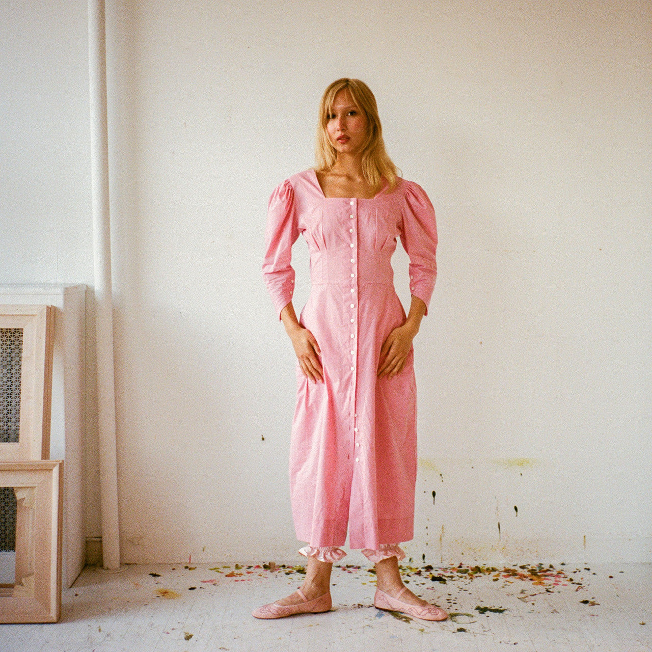 Rose Pink Adele Cotton Dress (50% off)