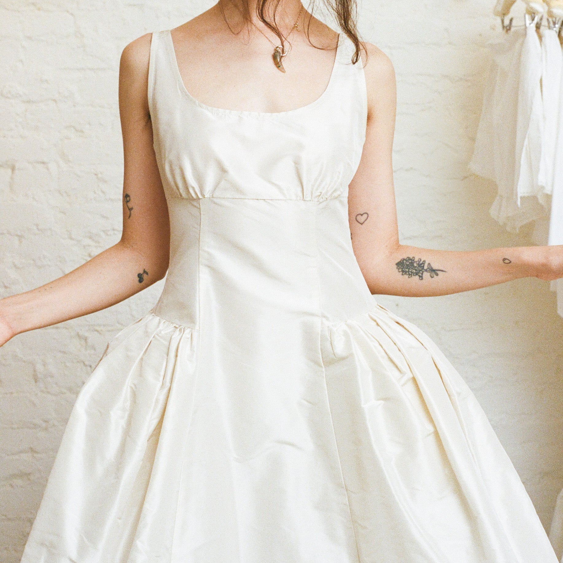 Ivory Taffeta Picnic Dress