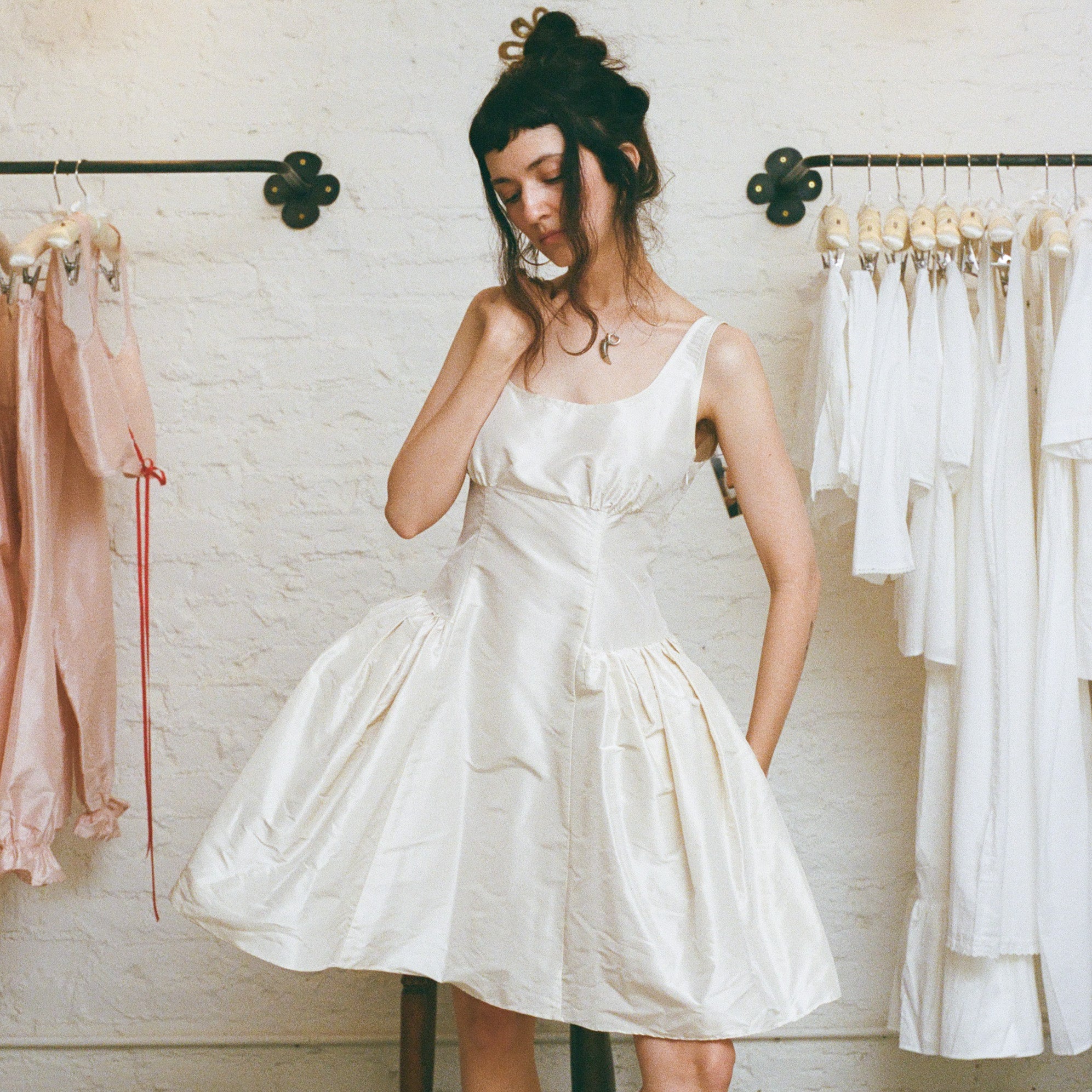 Ivory Taffeta Picnic Dress