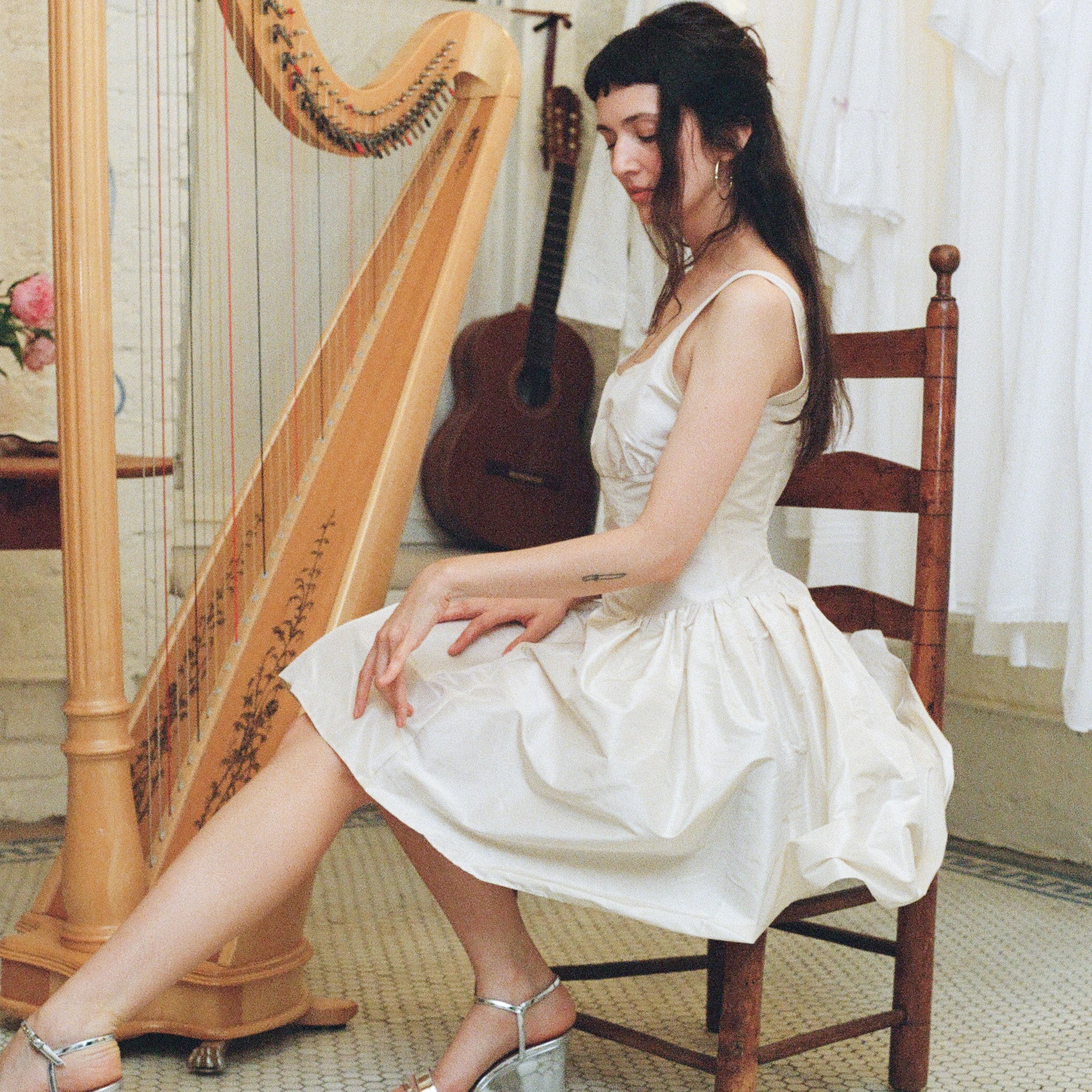 Ivory Taffeta Picnic Dress