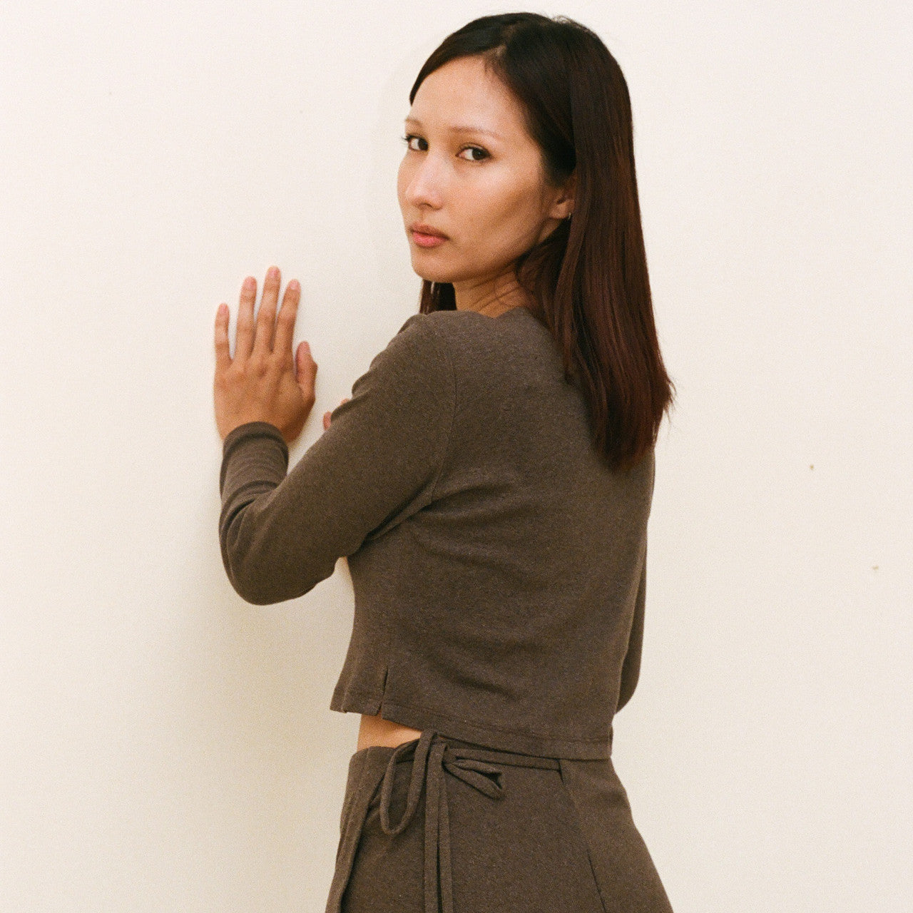 Organic Cotton Cardigan, Cocoa