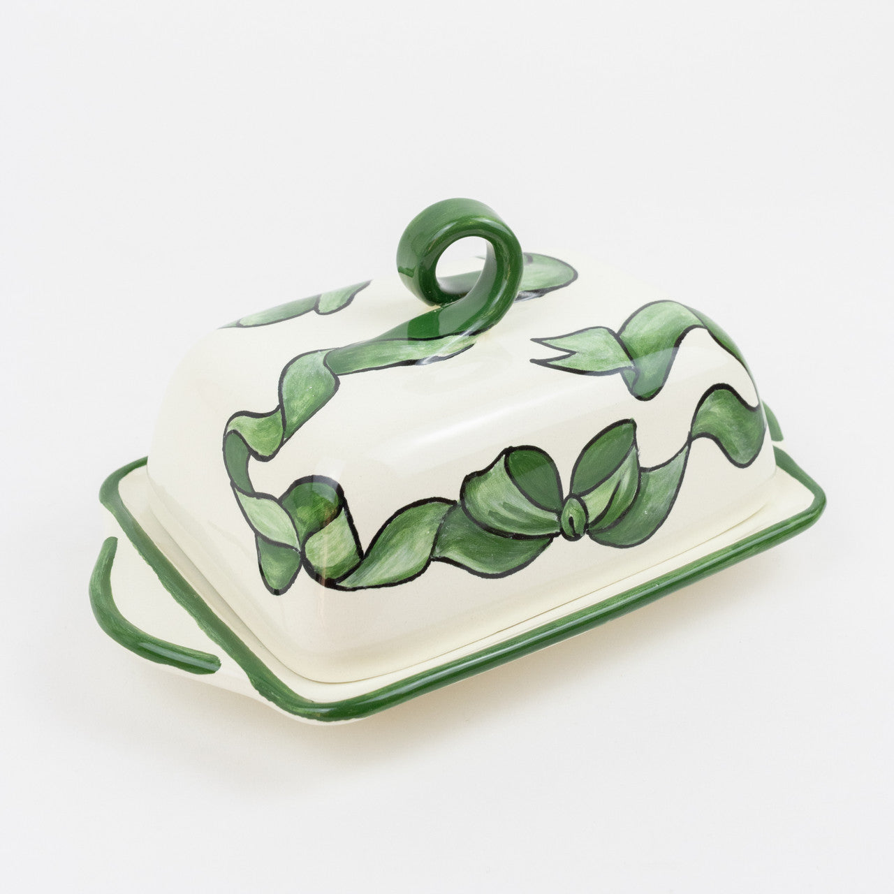 Olive & Ribbon Butter Dish