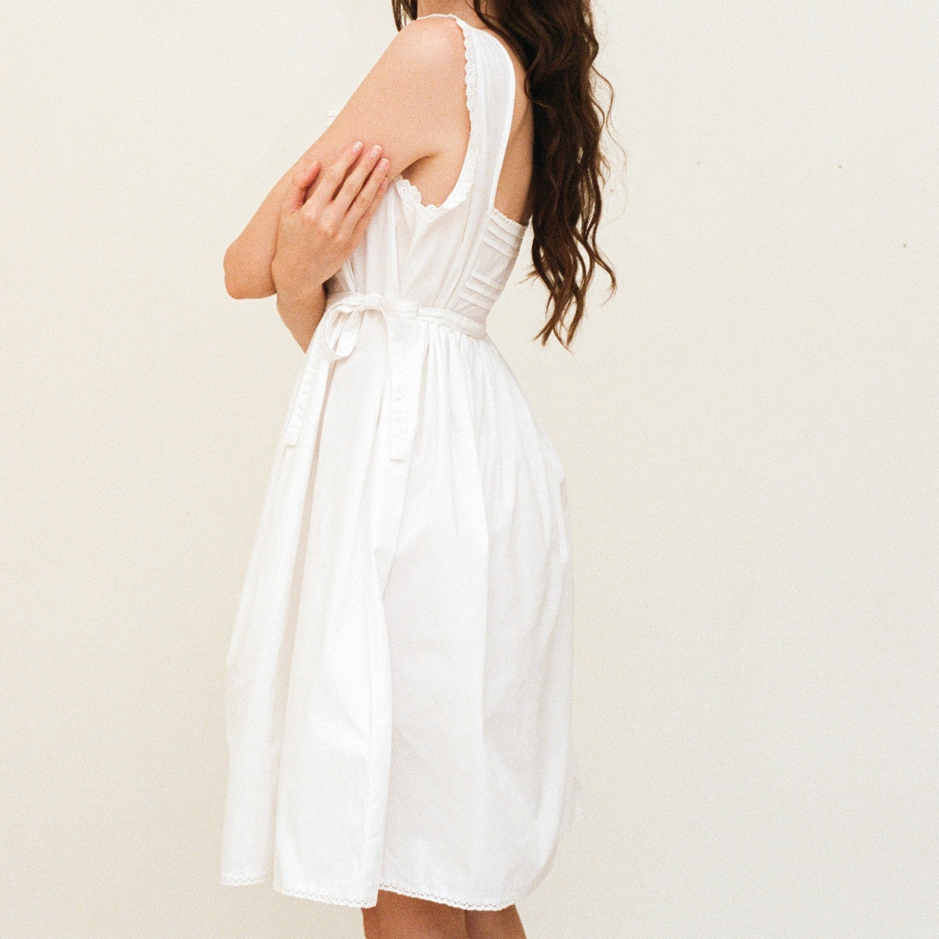 Pinafore Nightdress, White