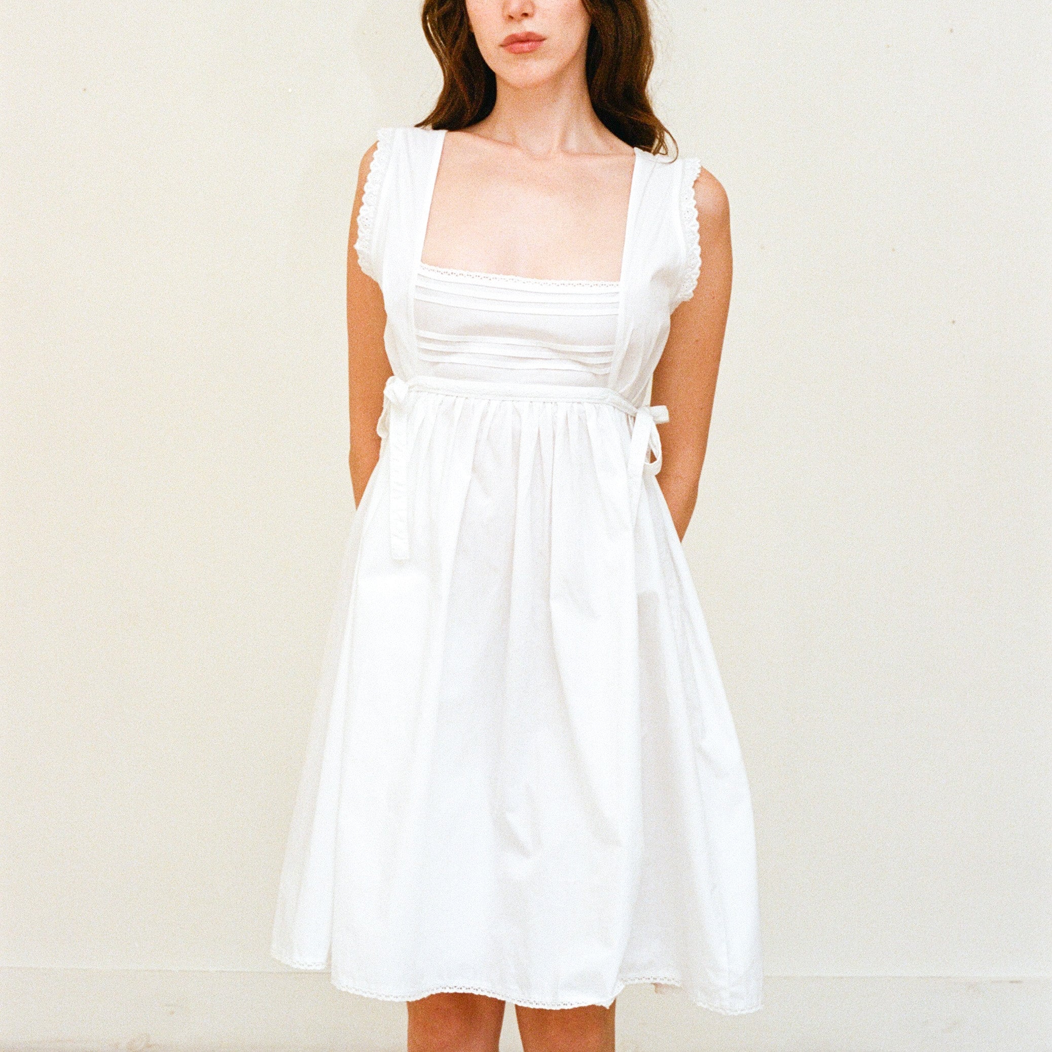Pinafore Nightdress, White