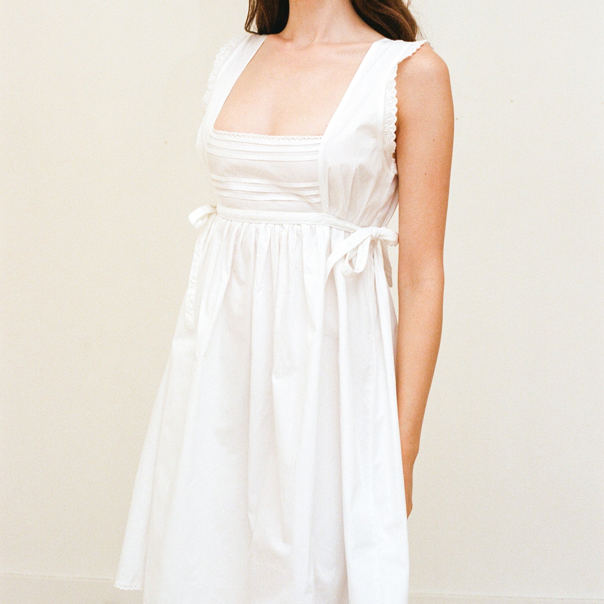 Pinafore Nightdress, White