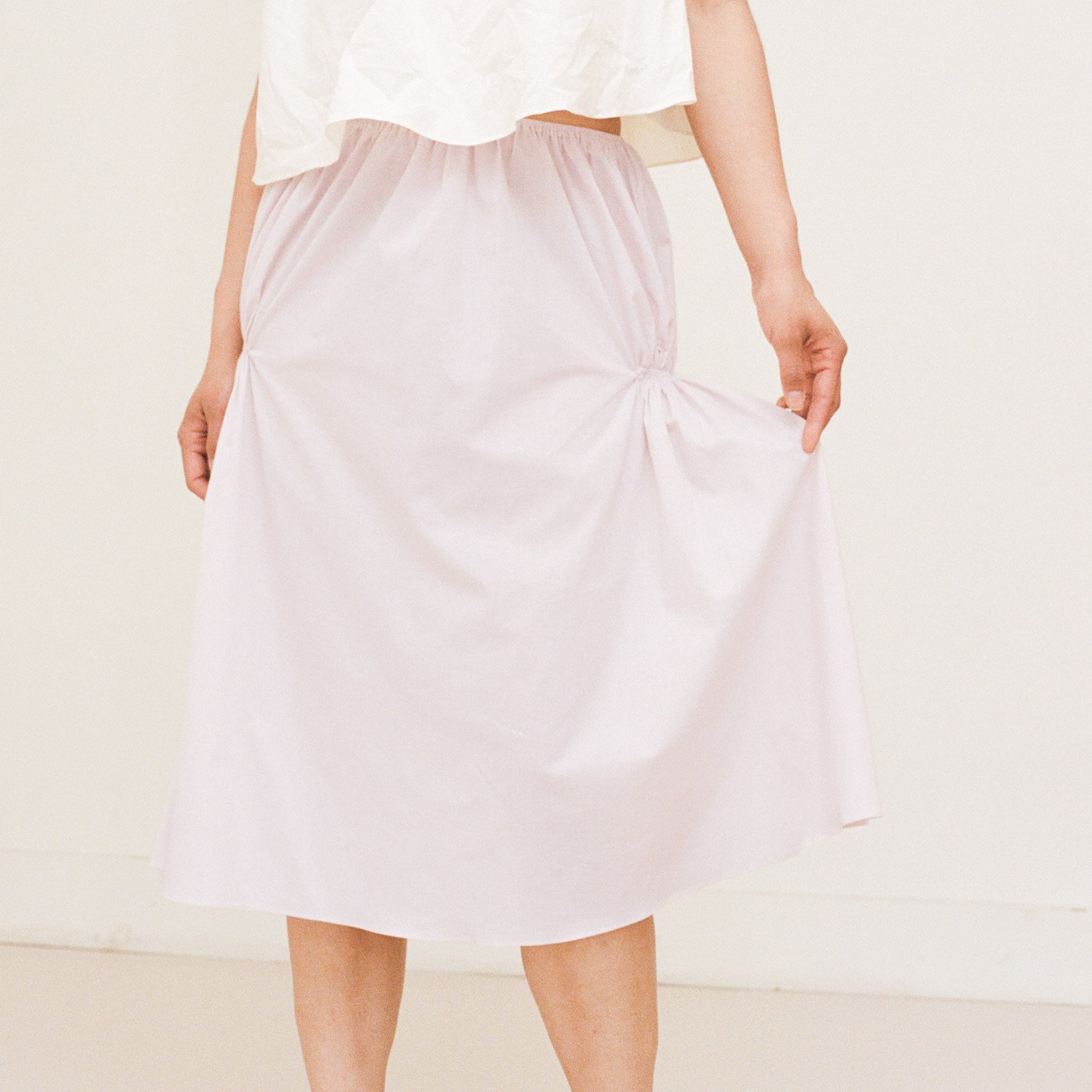 Rose Quartz Cotton Smocked Skirt