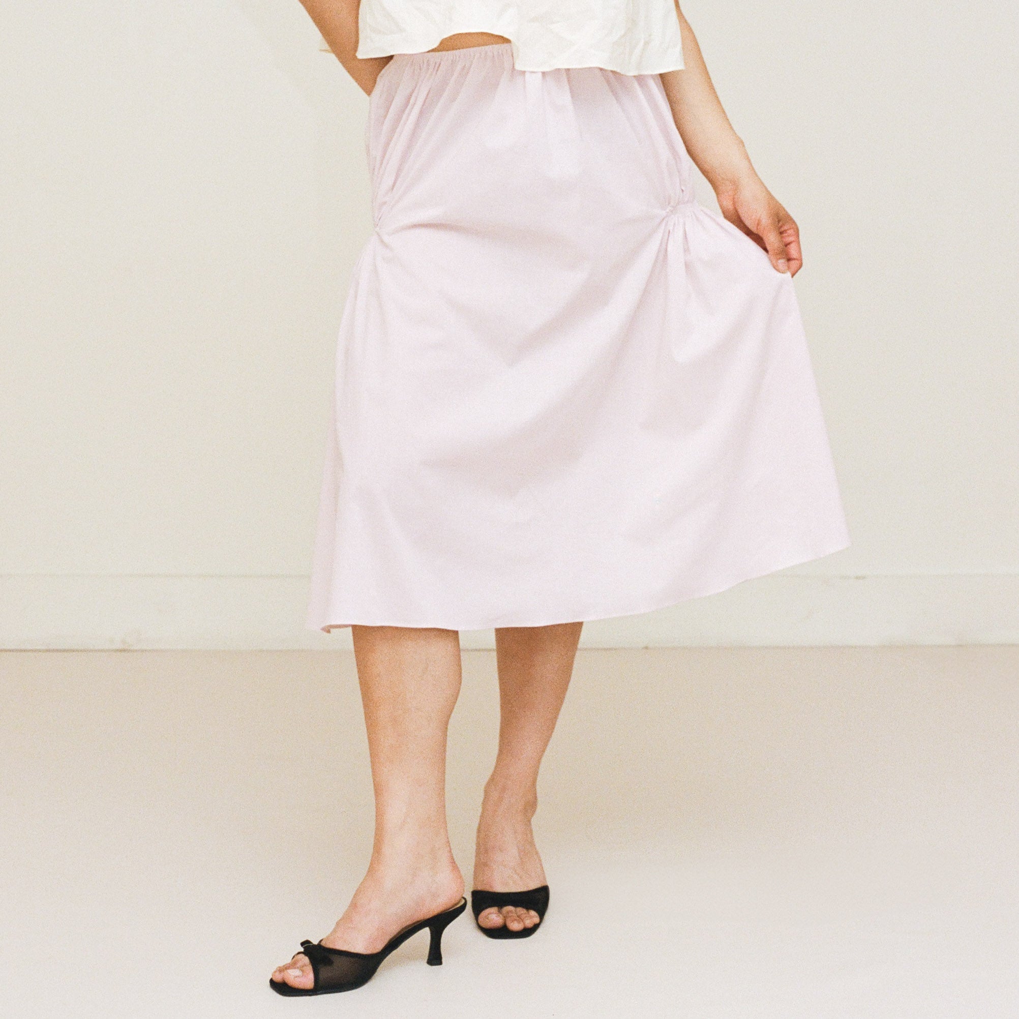 Rose Quartz Cotton Smocked Skirt