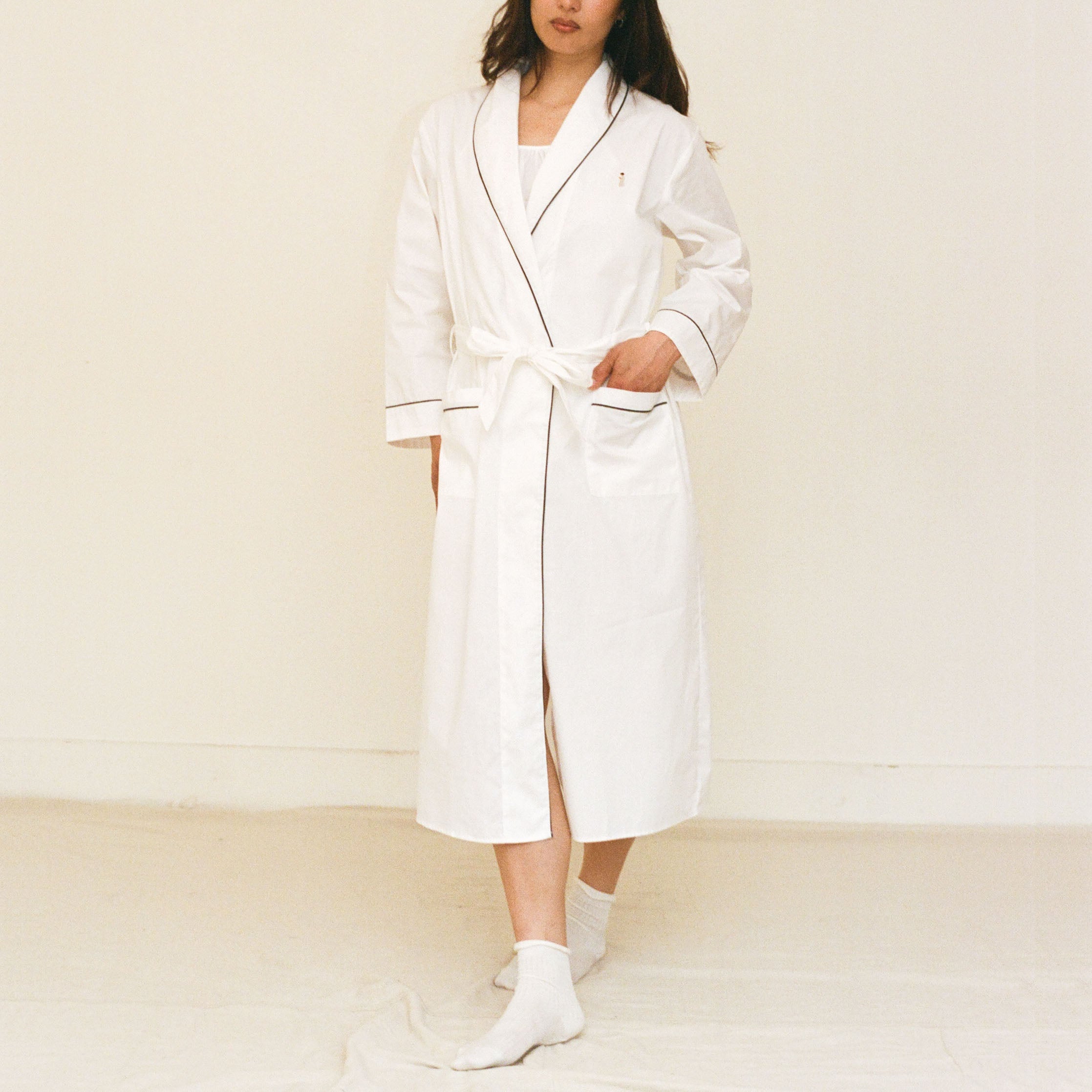 Piped Cotton Robe