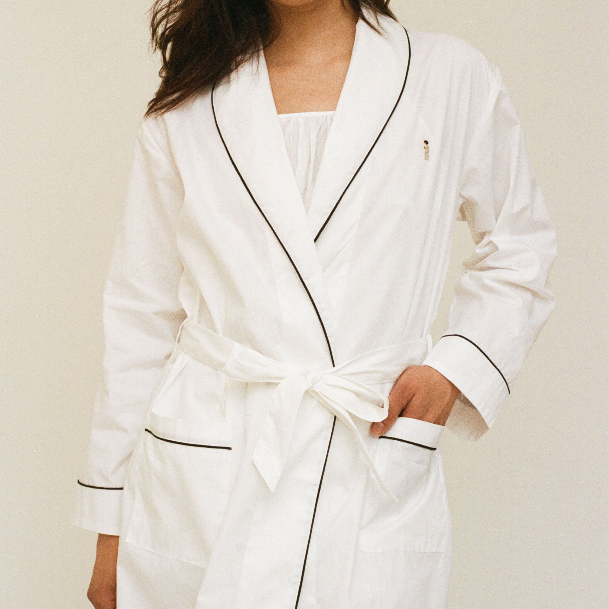 Piped Cotton Robe