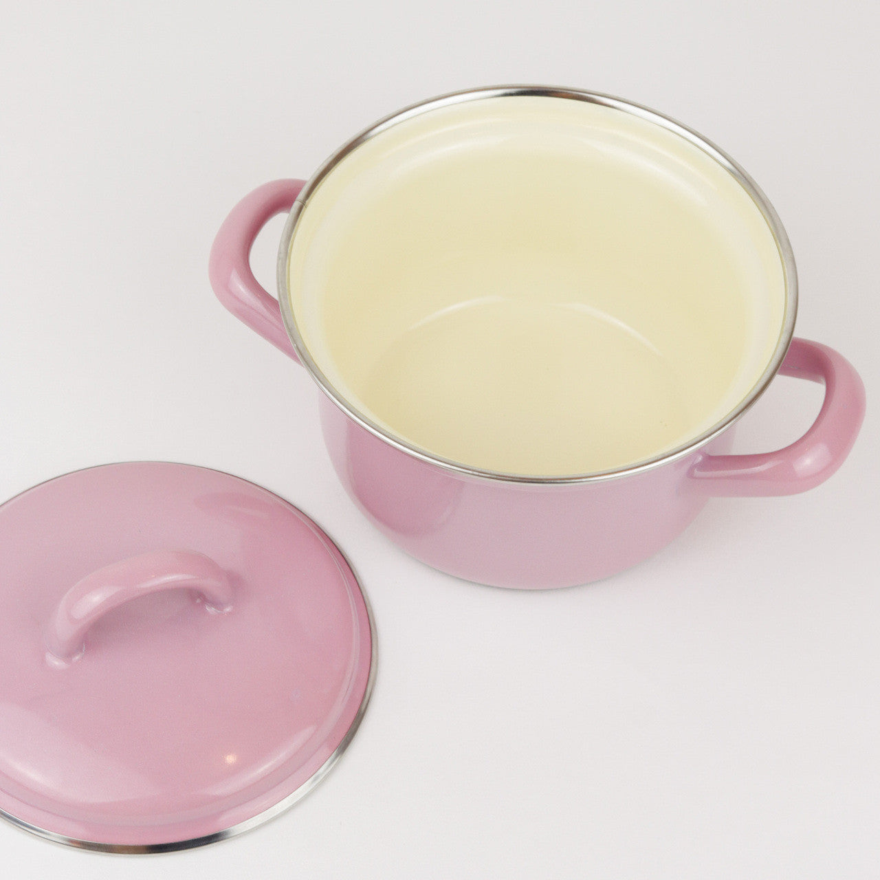 Pink Enamel Casserole Pot