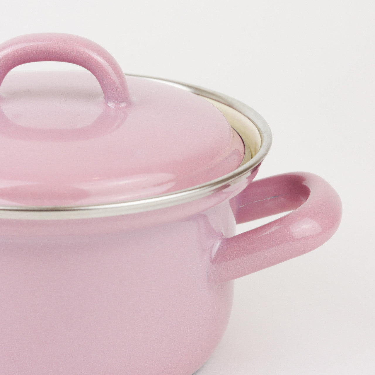 Pink Enamel Casserole Pot