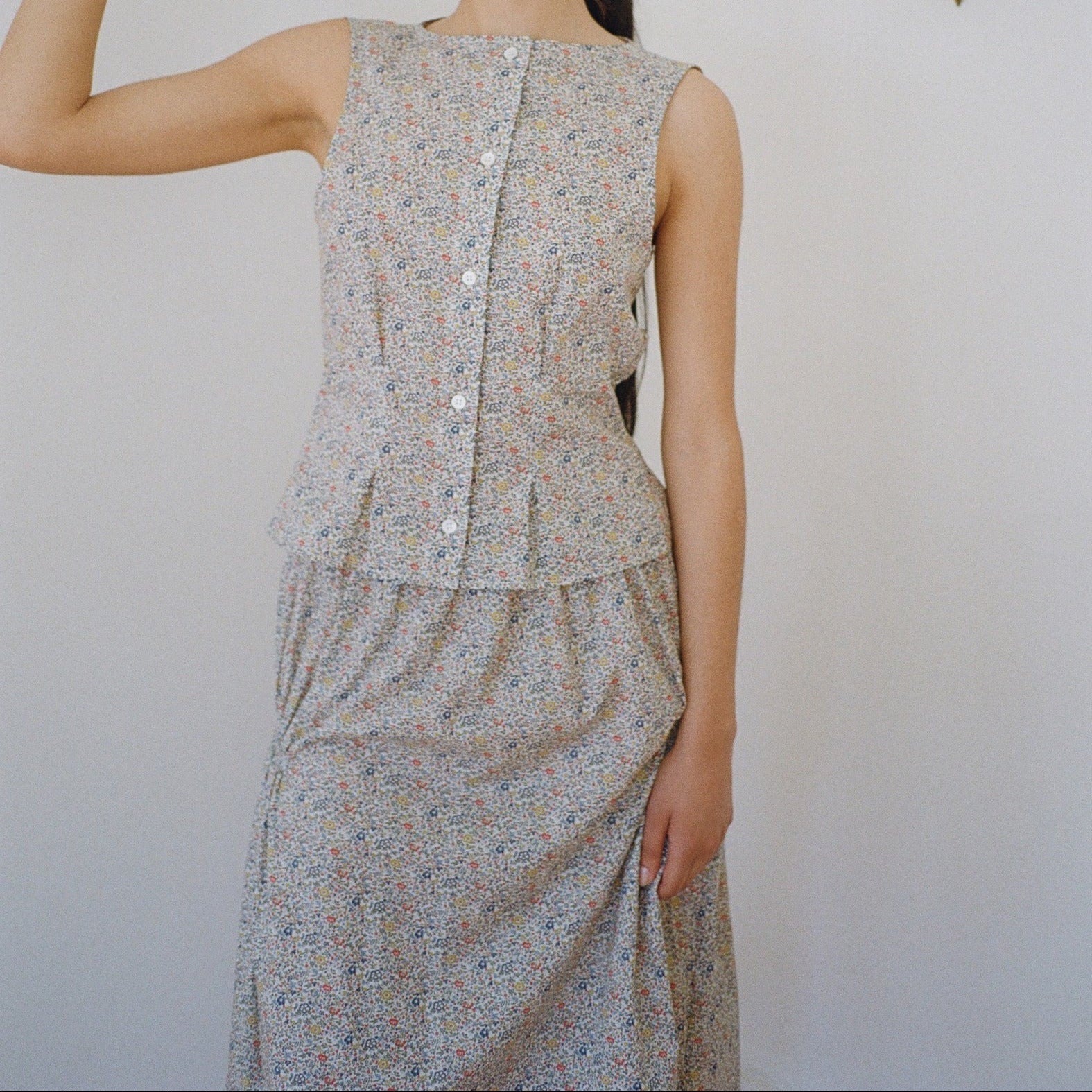 Sleeveless Buttondown Shirt, Liberty Floral