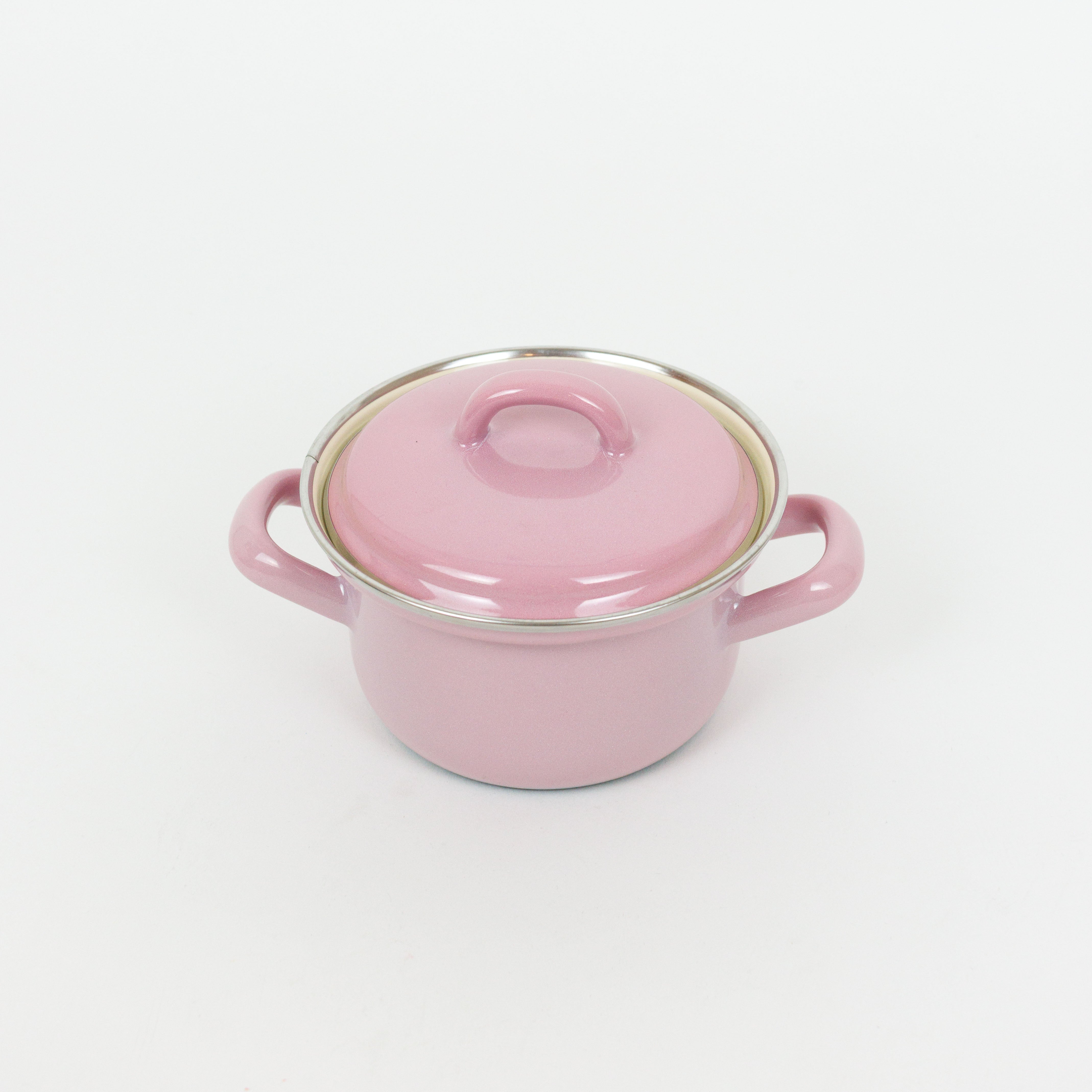 Pink Enamel Casserole Pot
