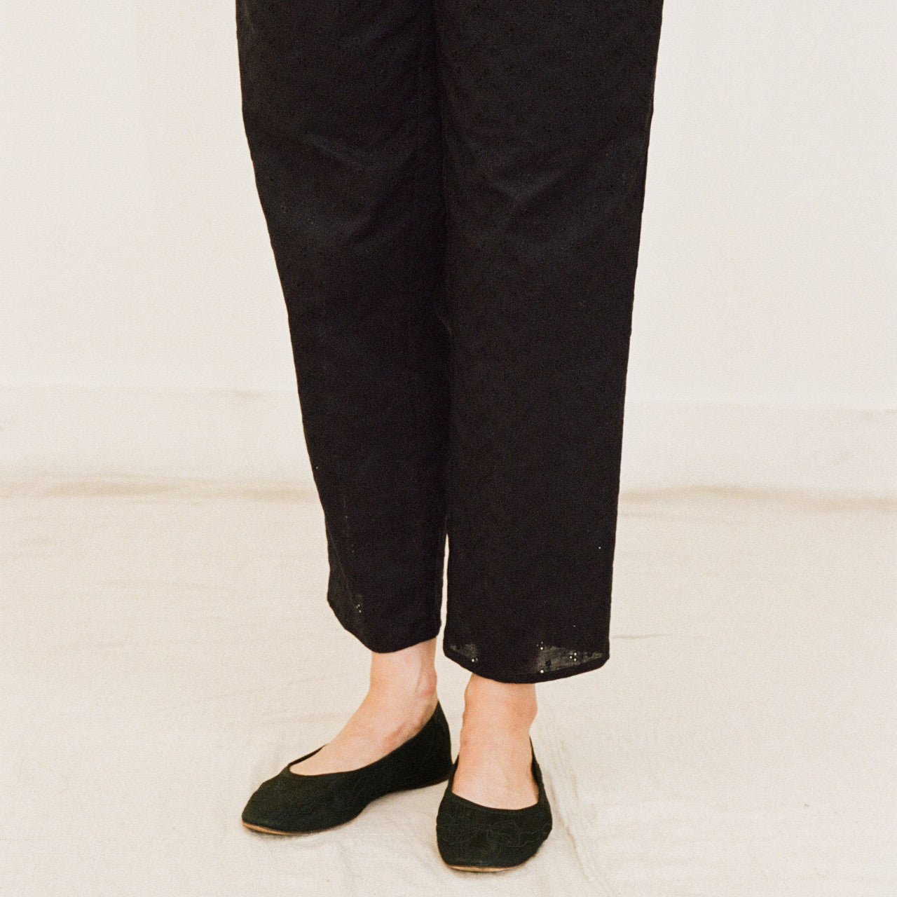 Embroidered Eyelet Pocket Pants
