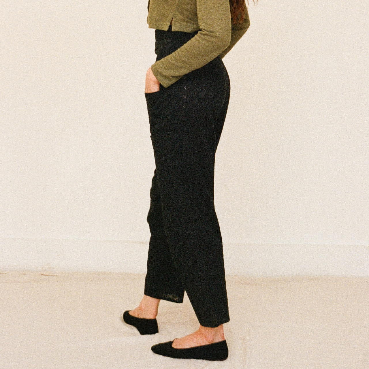 Embroidered Eyelet Pocket Pants