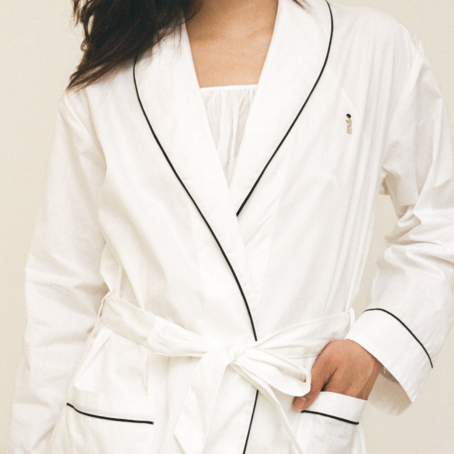 Piped Cotton Robe